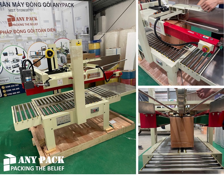 May dan thung carton AS323 dan nap tren Anypack